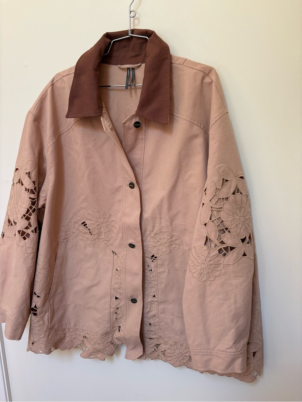 NWOT By Anthropologie Cotton Floral Cutwork Barn Jacket Size XL - Picture 4 of 16